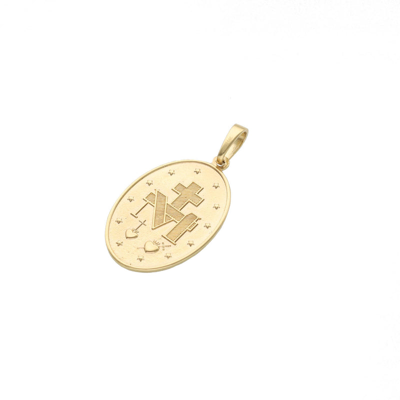 14 Karat Gold Virgin Mary Miraculous Oval Medal