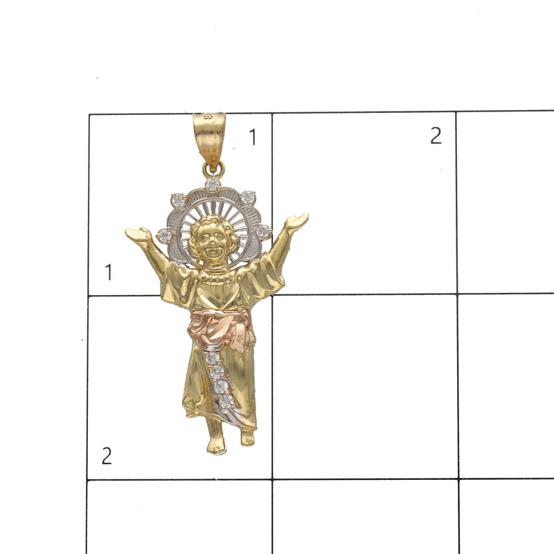14 Karat Gold Three Tone Baby Jesus Charm
