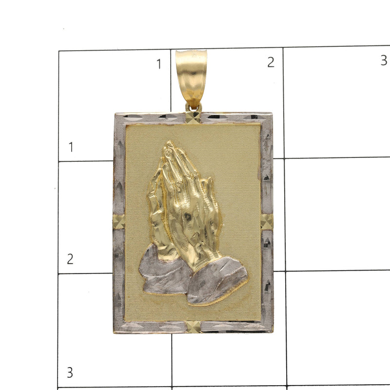 10 Karat Gold Two tone Prayer Hands Charm