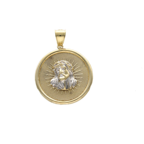 10 Karat Gold Two Tone Jesus Face Medal