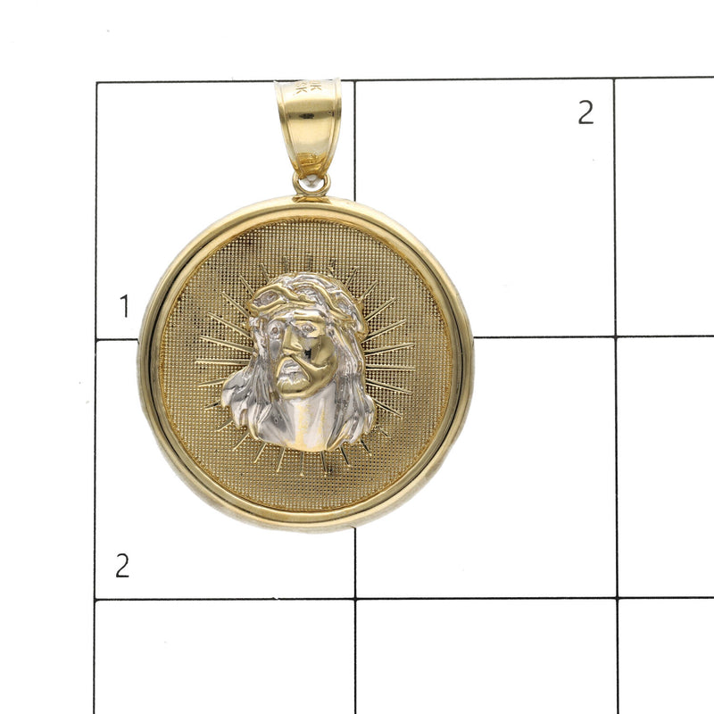 10 Karat Gold Two Tone Jesus Face Medal