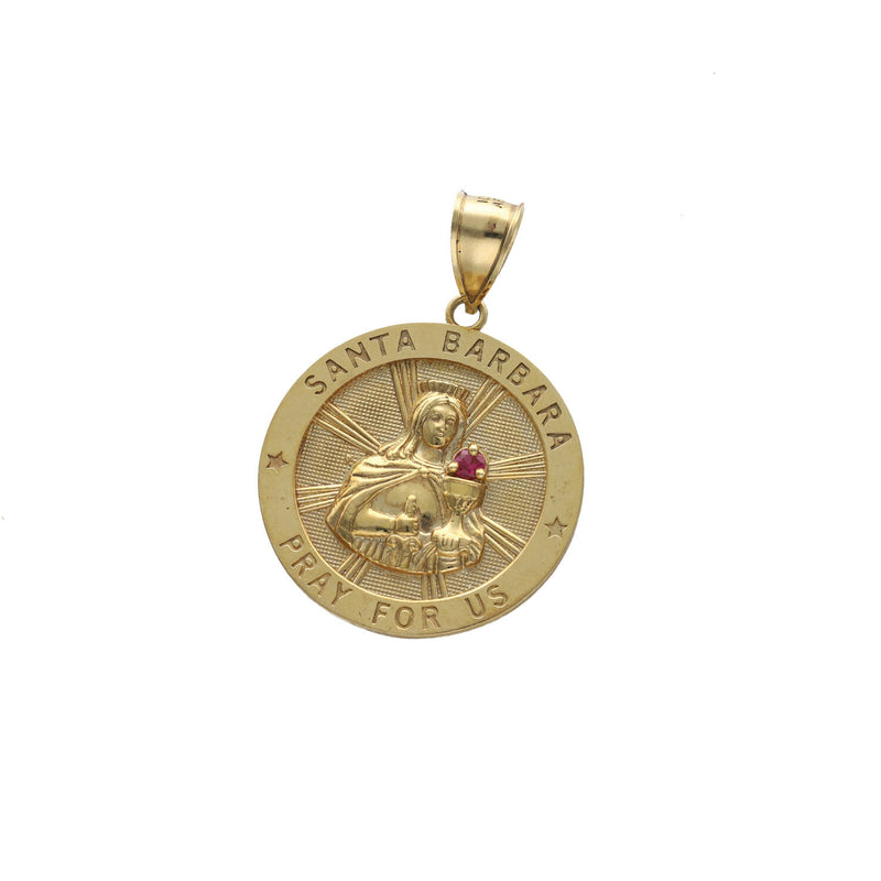 10 Karat Gold Santa Barbara  "Pray for us" Medal