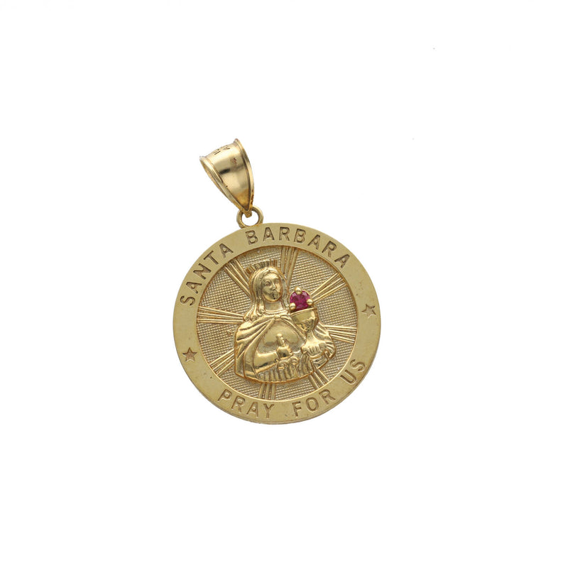 10 Karat Gold Santa Barbara  "Pray for us" Medal