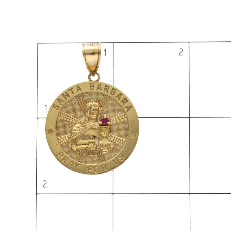 10 Karat Gold Santa Barbara  "Pray for us" Medal
