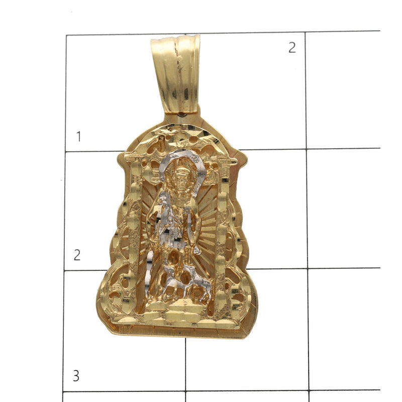 10 Karat Gold Diamond Cut Two Face San Lázaro  Caridad Del Cobre Charm