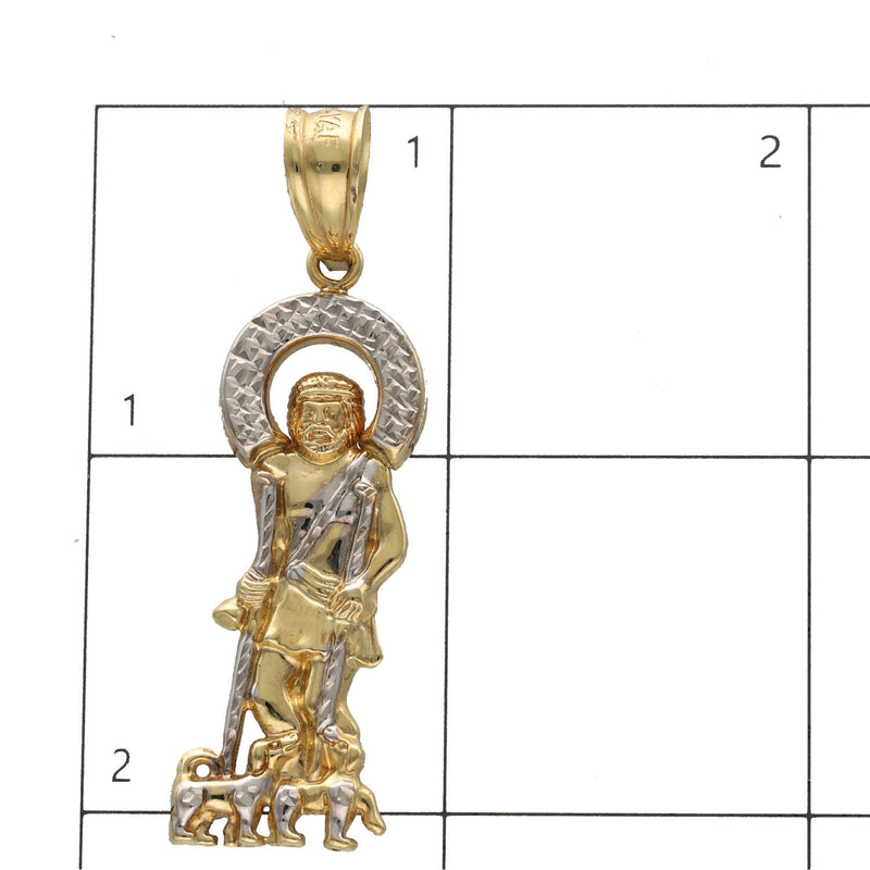10 Karat Gold Two Tone St. Lazaro Charm