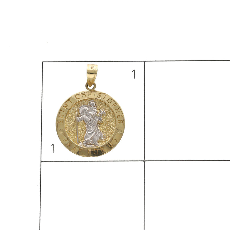 10 Karat Gold Two Tone St. Christopher Medal