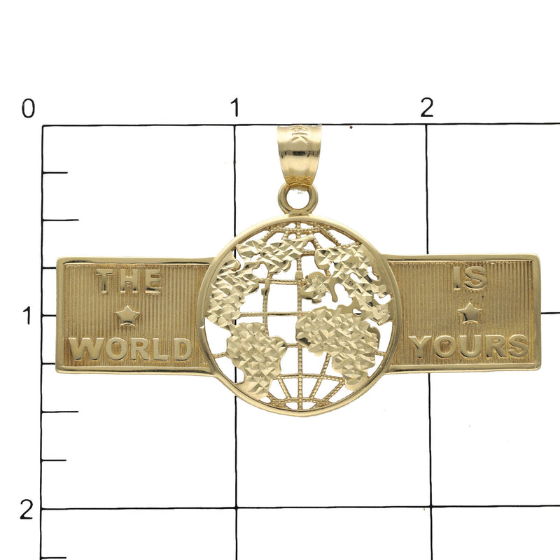 14 Karat Gold The World is Yours Charm