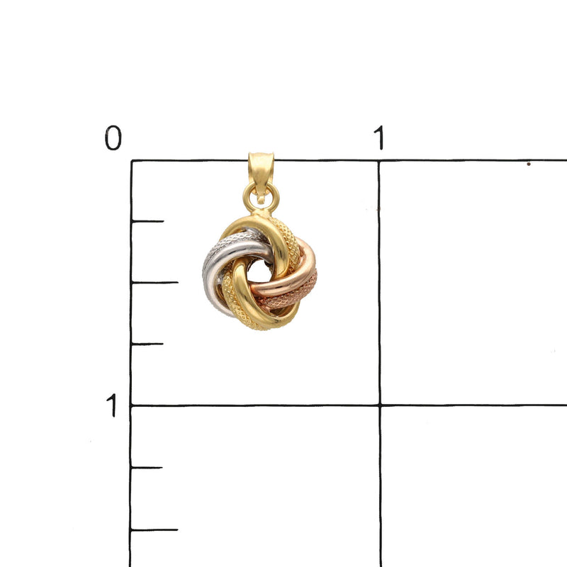 10 Karat Gold Three Tone Knot Charm