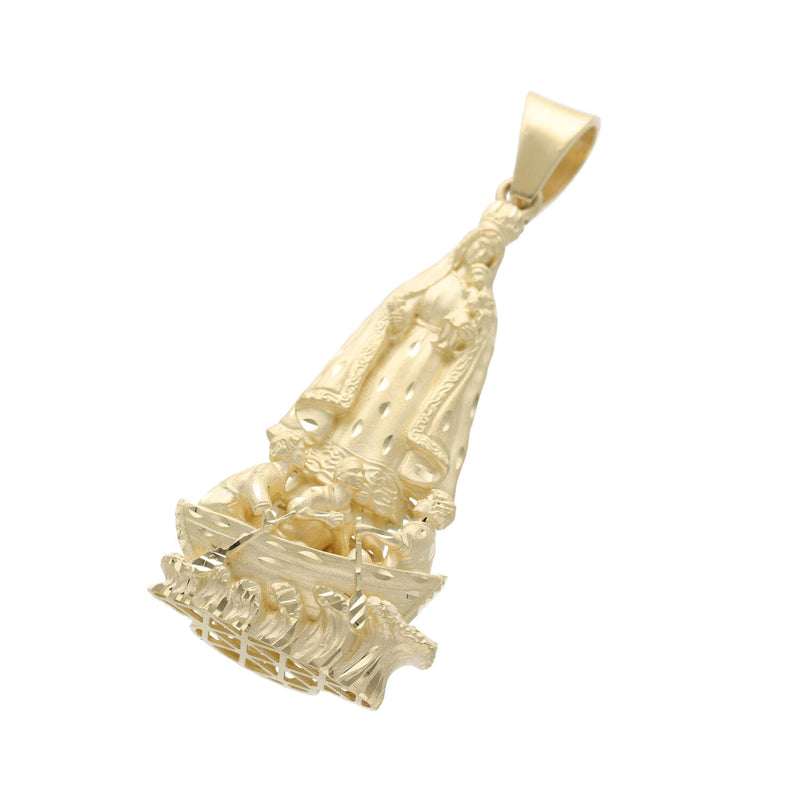 14 Karat Gold Caridad del cobre Mate Charm