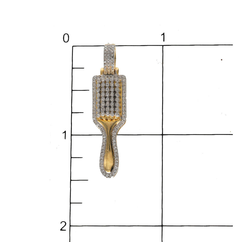 10 Karat Gold Natural Diamond Comb Charm