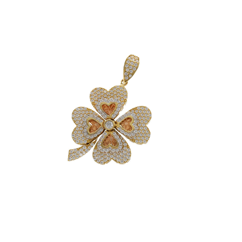 10 Karat Gold & Cz Heart Clover