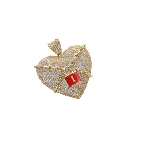 10 Karat Gold Lock Heart Charm