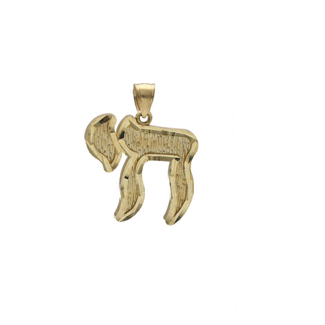 10K Gold Diamond Cut Chai Charm