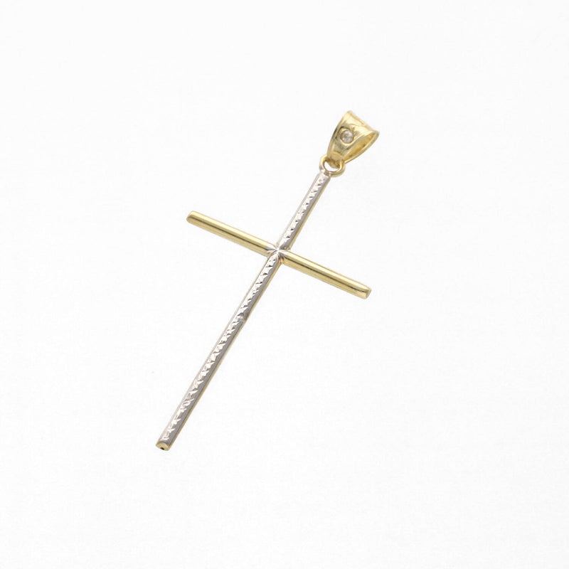 10 Karat Gold Cuban Link Chain & Two Tone Cross