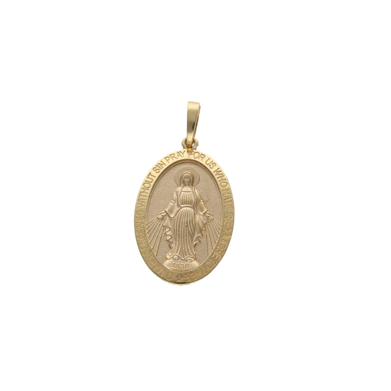 14 Karat Gold Virgin Mary Miraculous Oval Medal