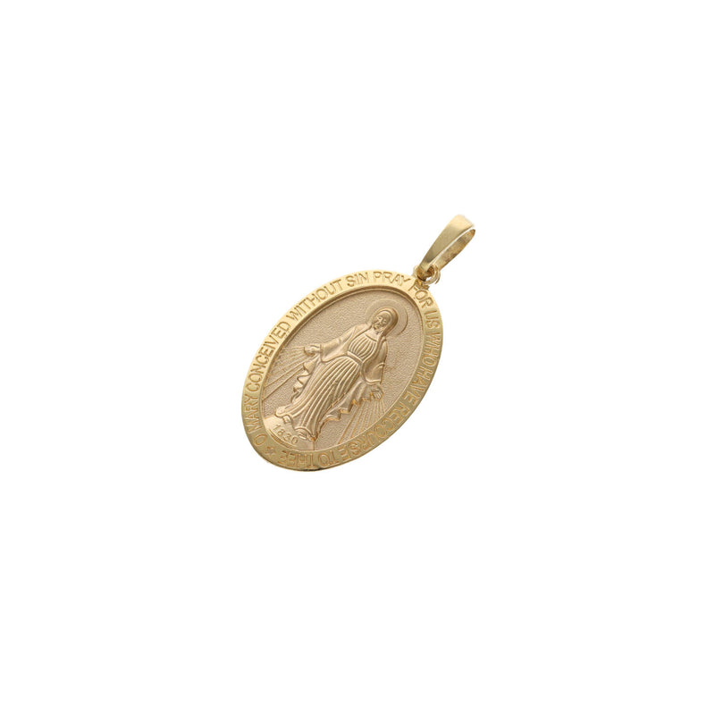 14 Karat Gold Virgin Mary Miraculous Oval Medal
