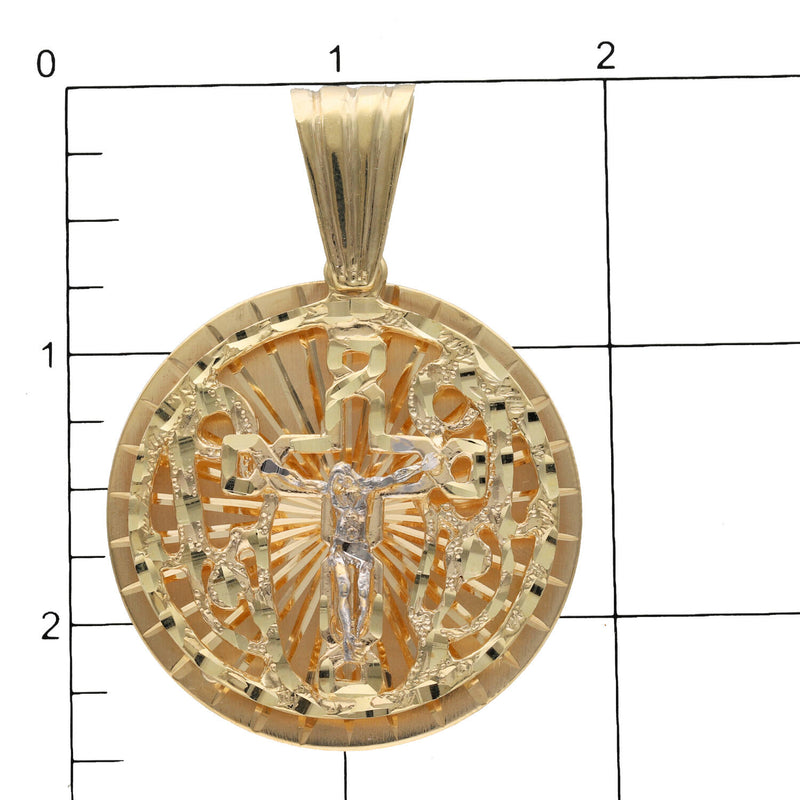 10 Karat Gold Nugget Style Jesus Christ Crucifix Medal