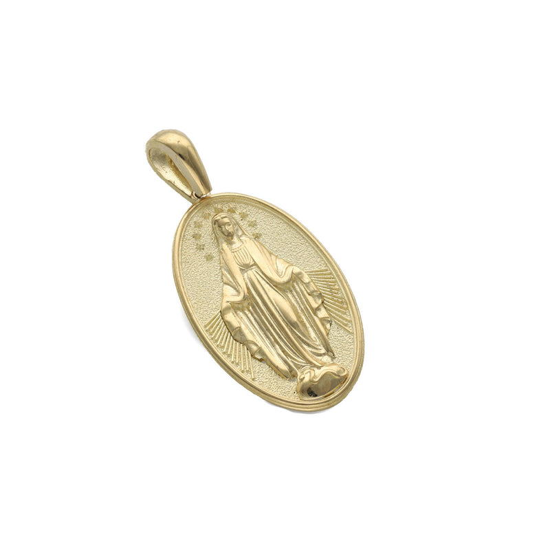 10 Karat Gold Virgin Mary Miraculous Oval Medal