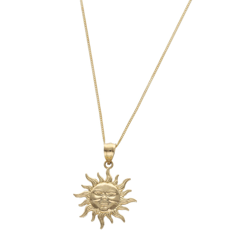 14 Karat Gold Sun Necklace