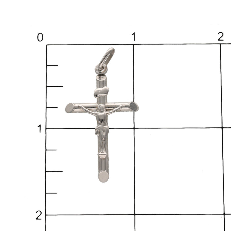 14 Karat White Gold Jesus Christ Crucifix Charm