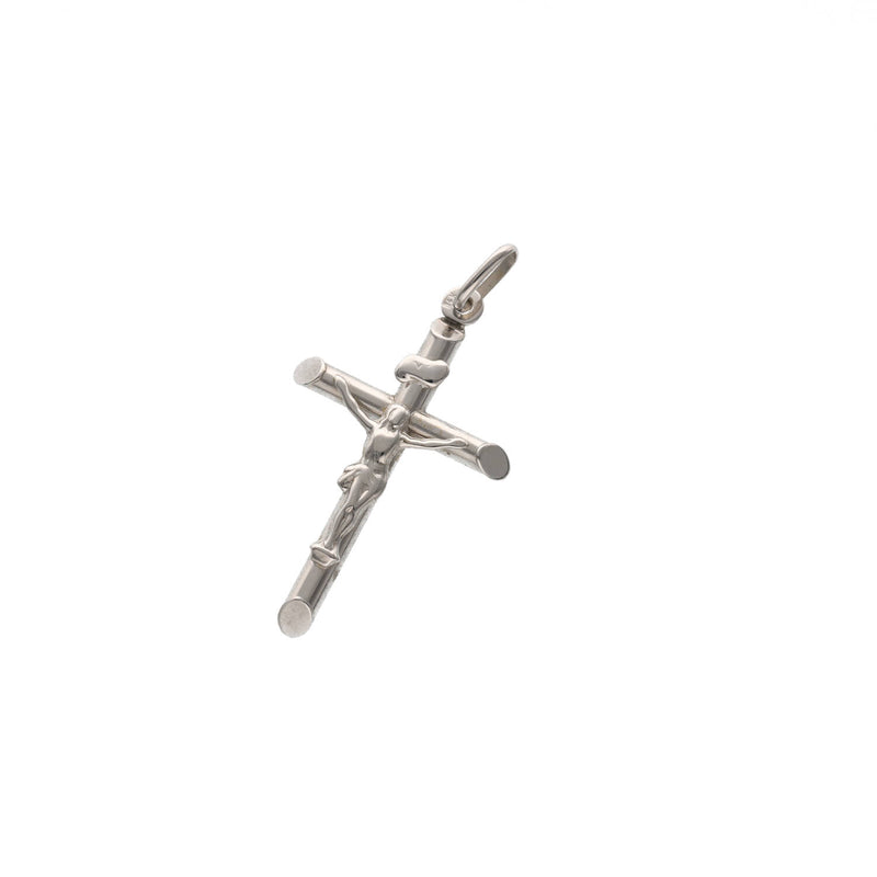 14 Karat White Gold Jesus Christ Crucifix Charm