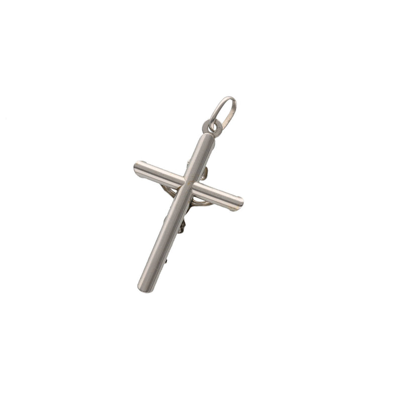 14 Karat White Gold Jesus Christ Crucifix Charm