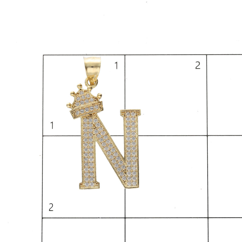 10 Karat Gold Initial Crown Charm