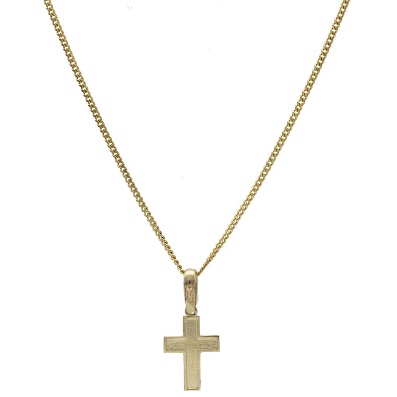 10 Karat Gold Cross Cuban Necklace Set