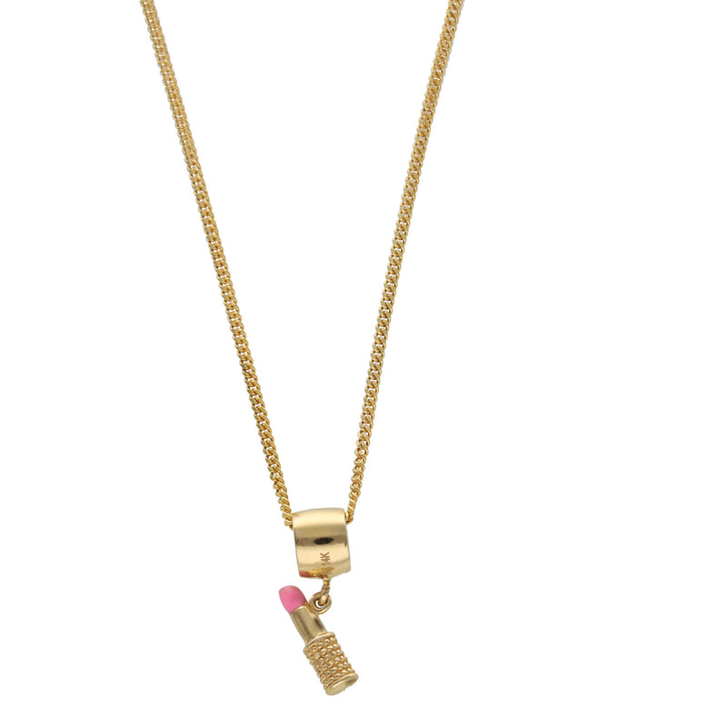 14 Karat Gold Lipstick Necklace Chain