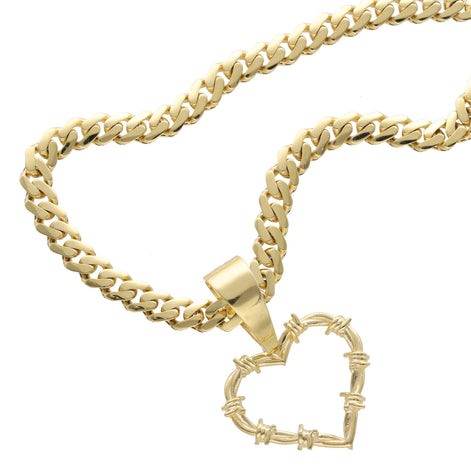 10 Karat Gold Karol G Heart Cuban Link Chain