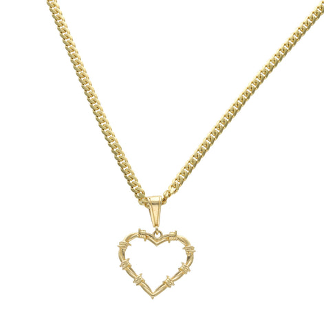 10 Karat Gold Karol G Heart Cuban Link Necklace