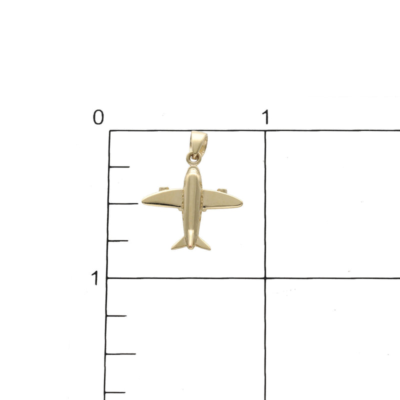 14 Karat Gold Airplane Pendant Charm