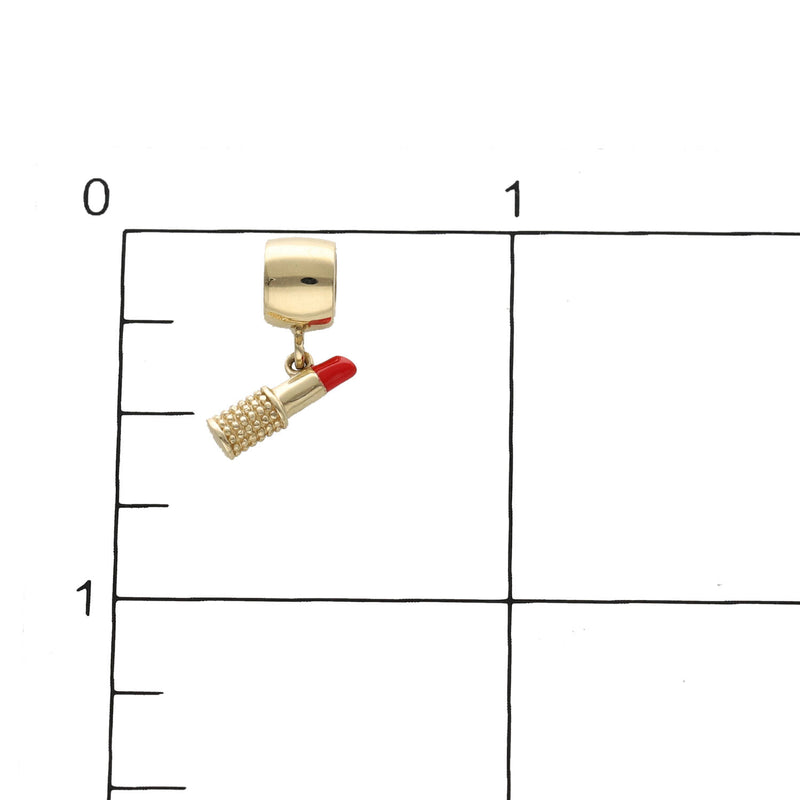 14 Karat Gold Lipstick Pendant Charm