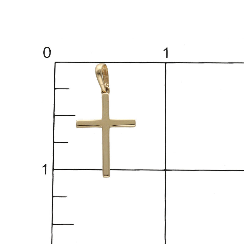 14K Gold Plain Cross Charm