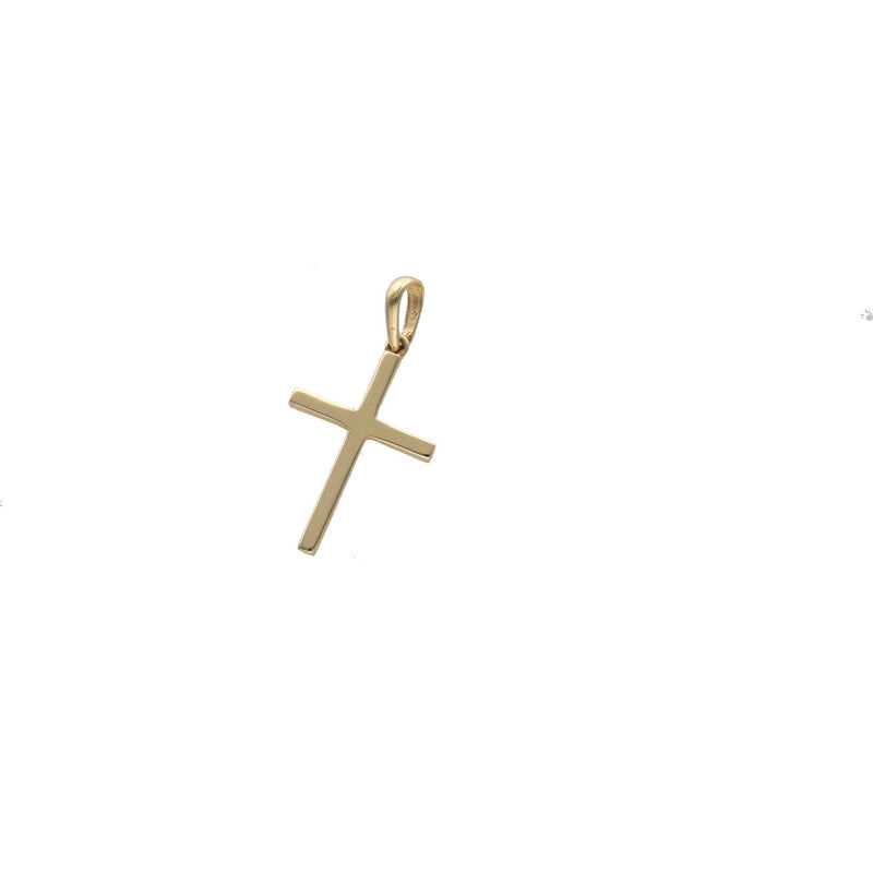 14K Gold Plain Cross Charm