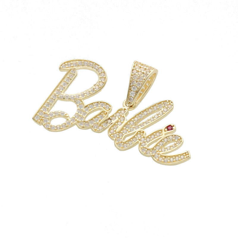 14 karat Gold & cz " Barbie" Fancy Charm