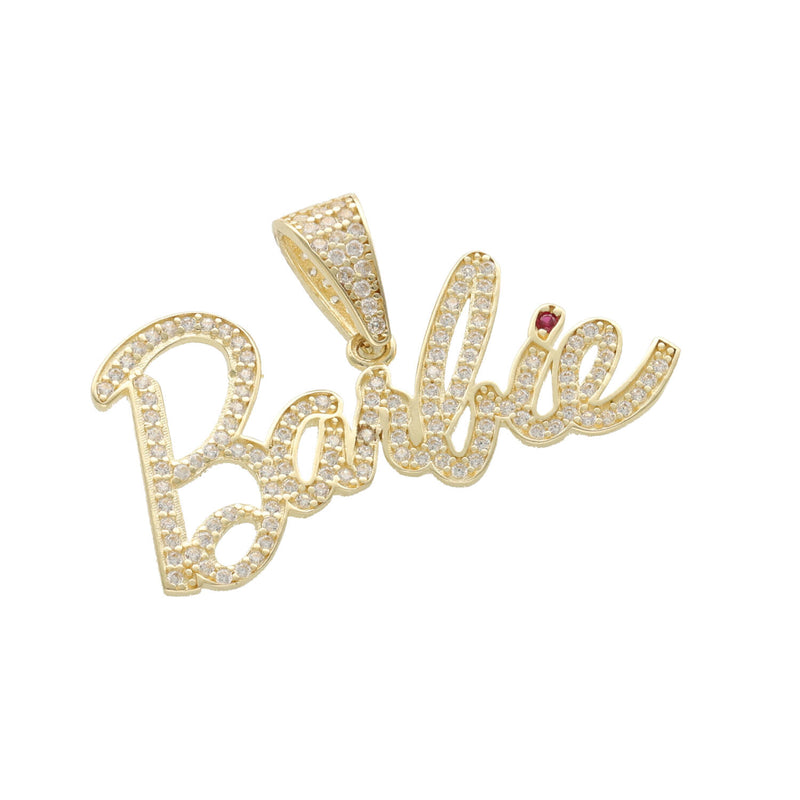 14 karat Gold & cz " Barbie" Fancy Charm