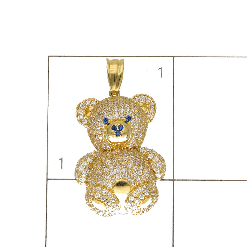 10 Karat Gold & CZ Teddy Bear Charm