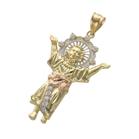 14 Karat Gold Three Tone Baby Jesus Charm