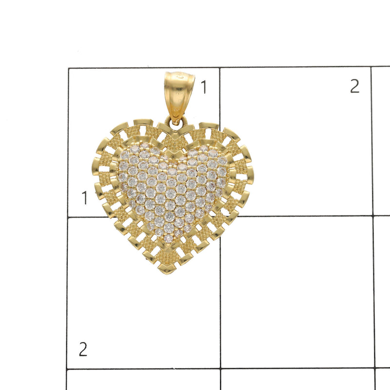10 Karat Gold & Cz Heart Charm