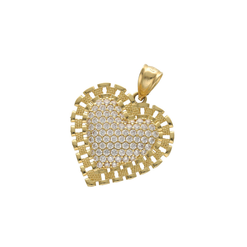 10 Karat Gold & Cz Heart Charm