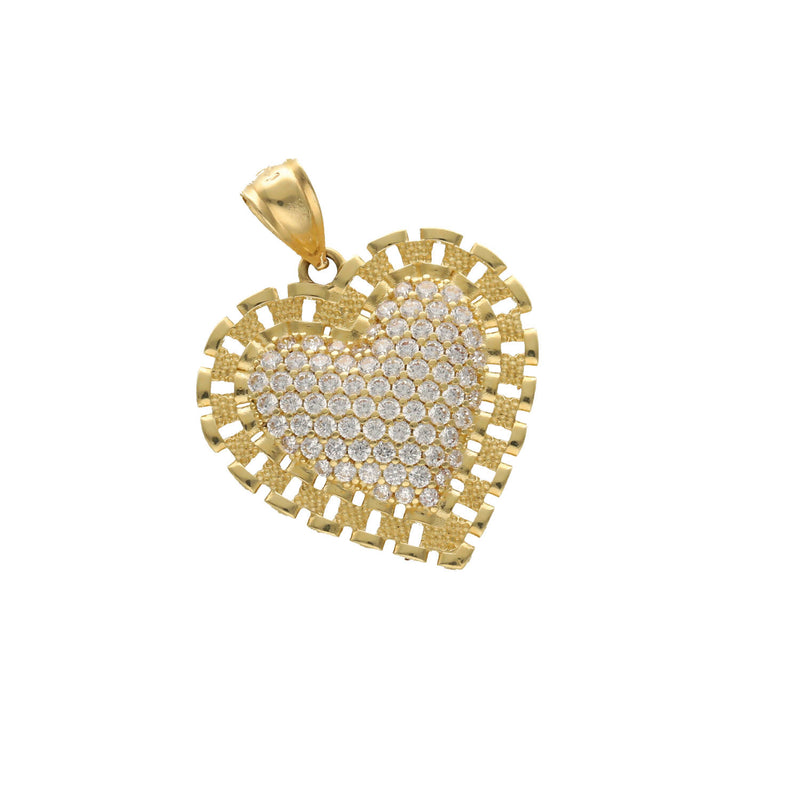 10 Karat Gold & Cz Heart Charm