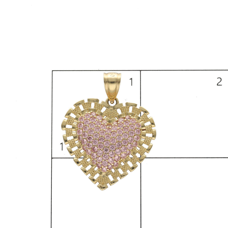 10 Karat Gold & Cz Heart Charm