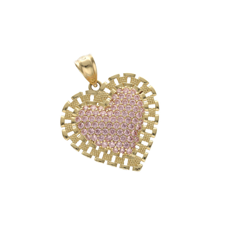 10 Karat Gold & Cz Heart Charm