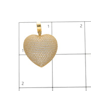 Gold & cz Heart Charm 14 Karat