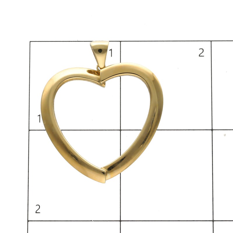 Real Gold Plain Heart Charm