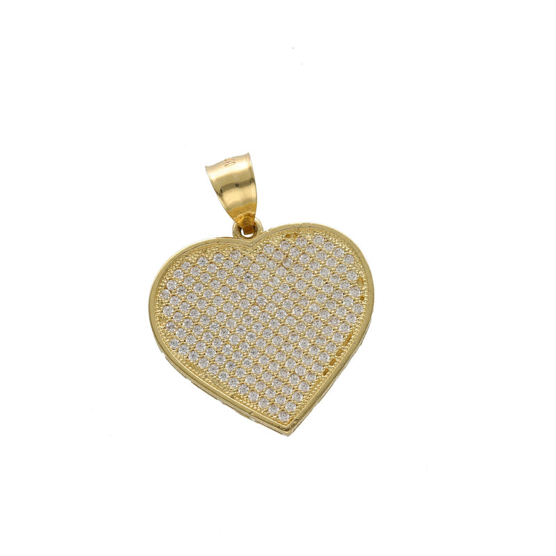10 Karat Gold & Cz Heart Charm