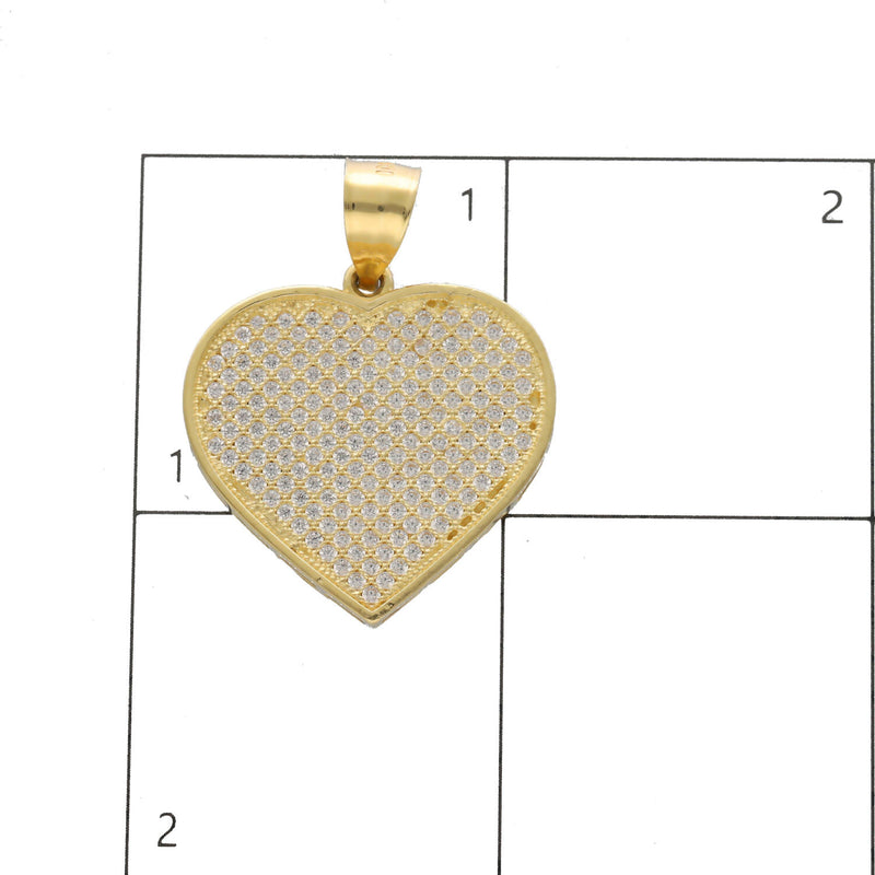 10 Karat Gold & Cz Heart Charm