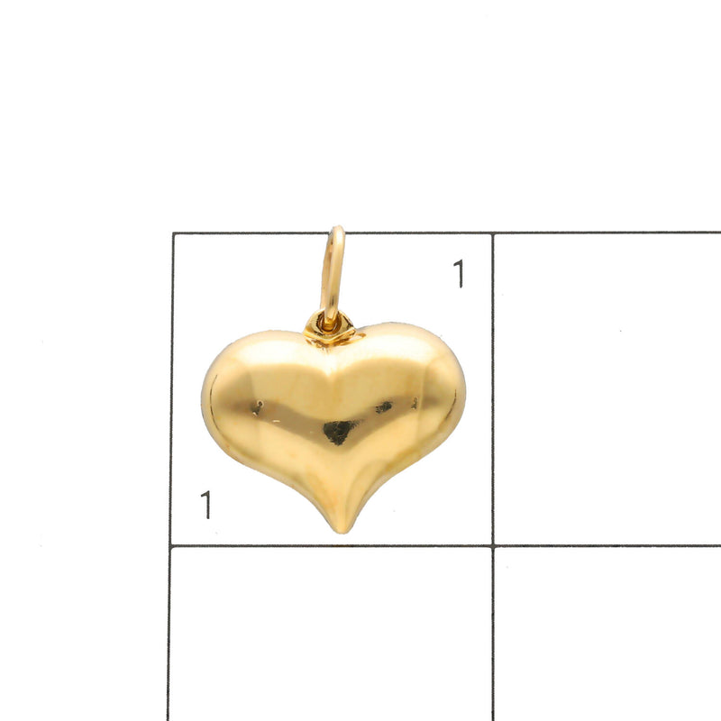 14 Karat Gold Heart 3D Charm